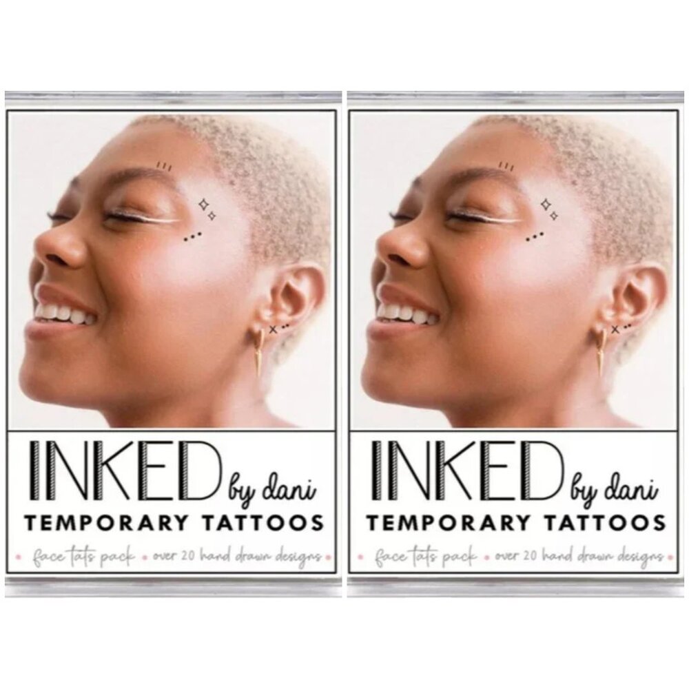 2 Pack INKED by Dani Temporary Face Tattoos Set